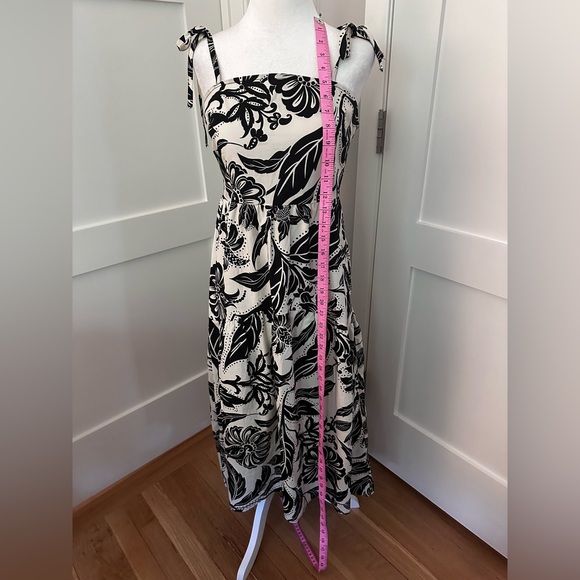 NWOT Who What Wear size XS black and off white floral high low hem sundress - Picture 5 of 9